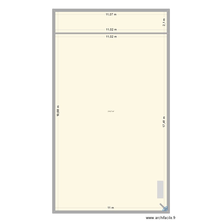 plan de masse VLP. Plan de 1 pièce et 217 m2
