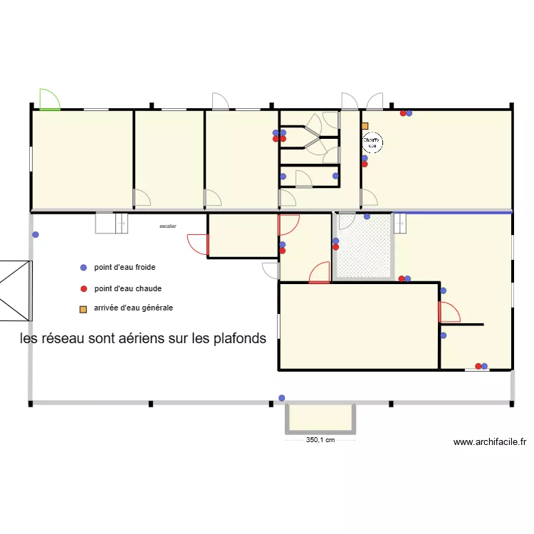 GAEC la Marmitte r&eacute;seau d'eau. Plan de 