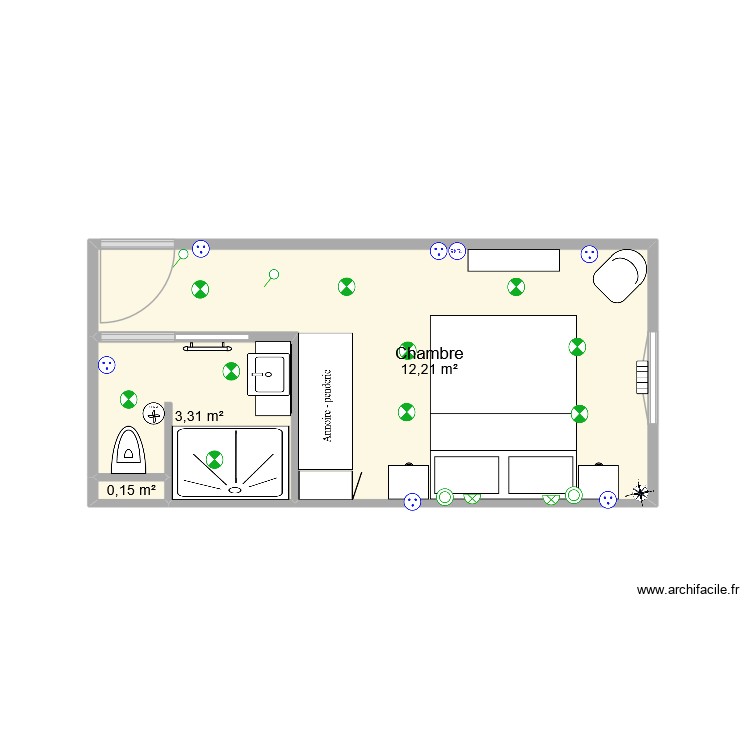 Chambre ex Flora V2. Plan de 0 pièce et 0 m2 Chambre ex Flora V2. Plan de 0 pièce et 0 m2