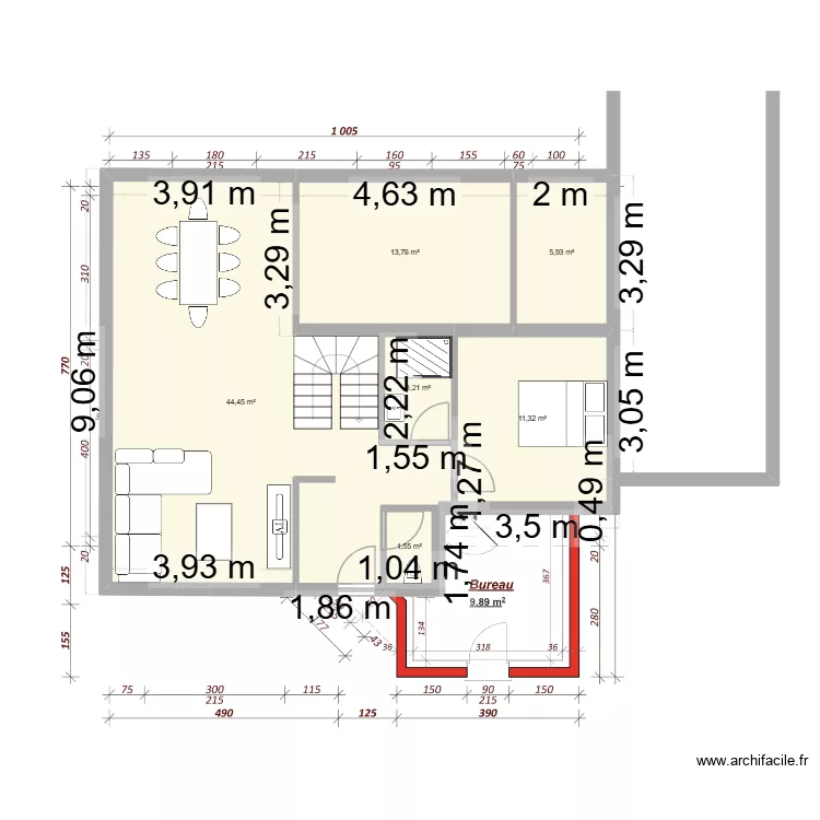 TEST3BIS. Plan de 15  et 159 m²