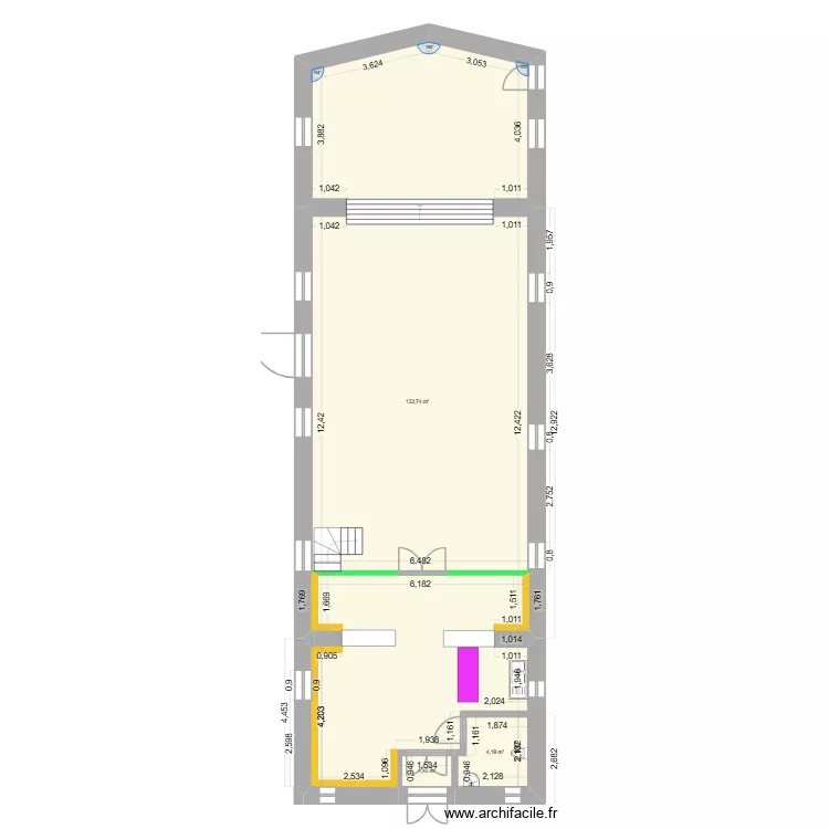 La Fourmili&egrave;re projet 1. Plan de 3  et 138 m²