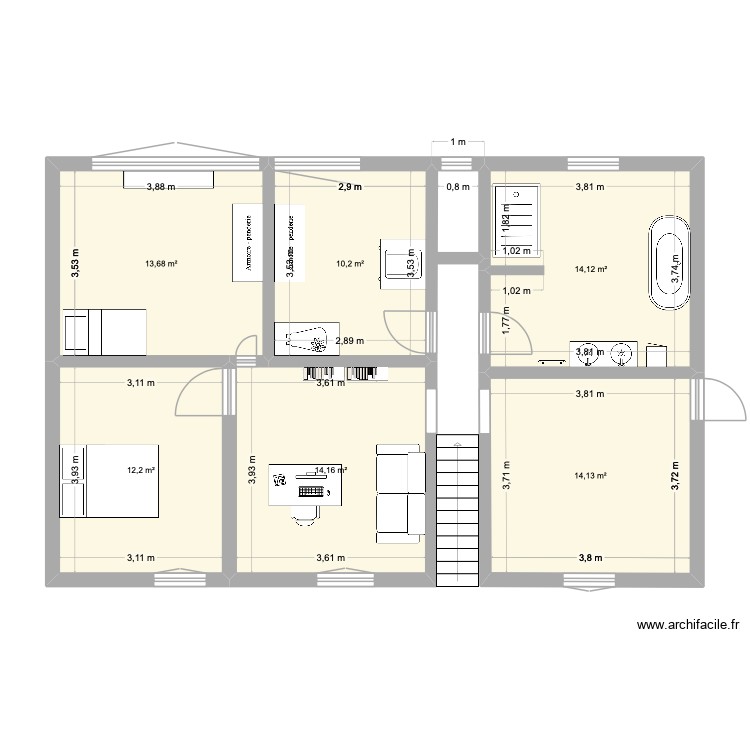 Ensemble Etage. Plan de 0 pièce et 0 m2 Ensemble Etage. Plan de 0 pièce et 0 m2