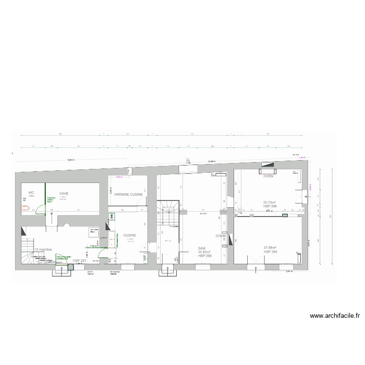 cotations septemes. Plan de 0 pièce et 0 m2