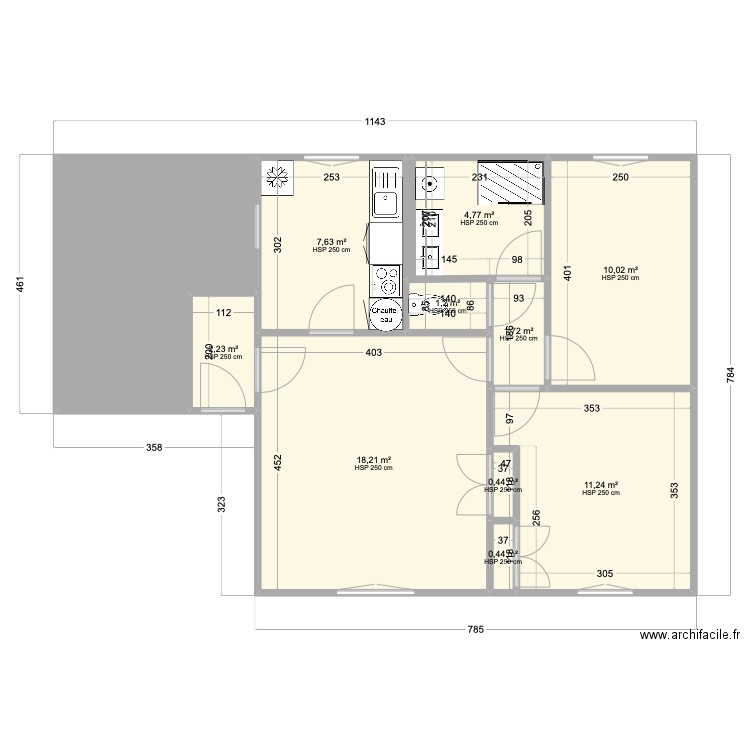 Maison Vimy. Plan de 11 pièces et 71 m2