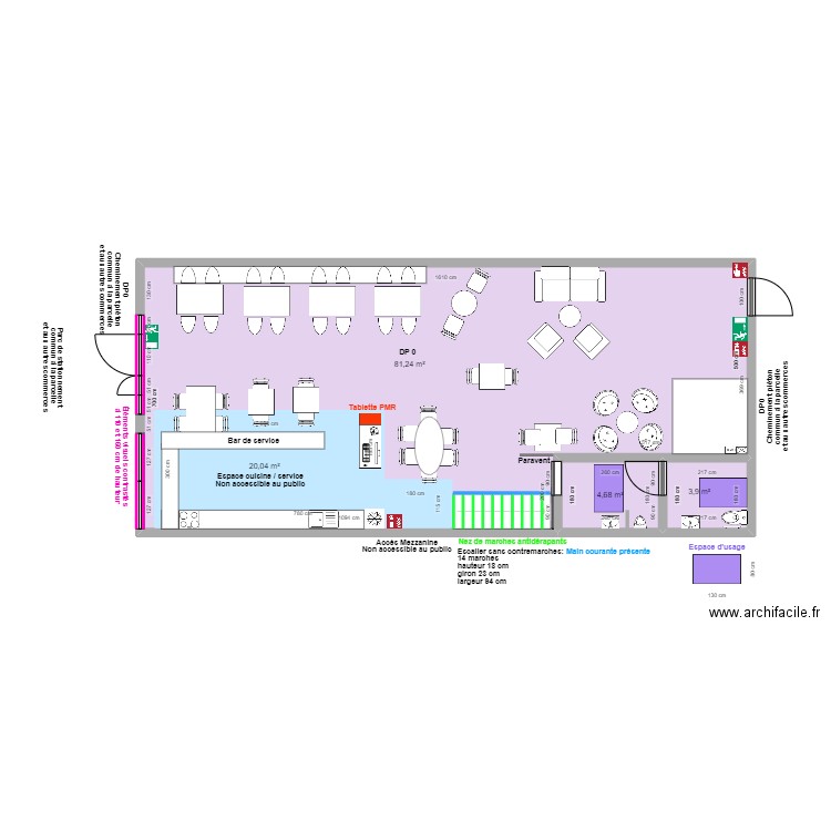 LE BEUZZ CAFÉ RDC APRES TRAVAUX. Plan de 0 pièce et 0 m2