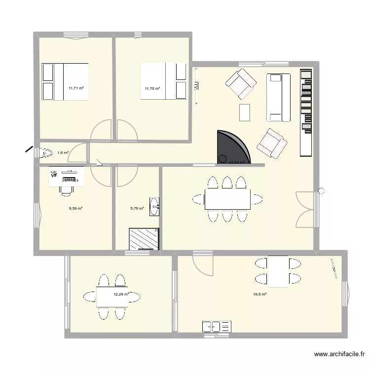 maison v2. Plan de 8  et 114 m²