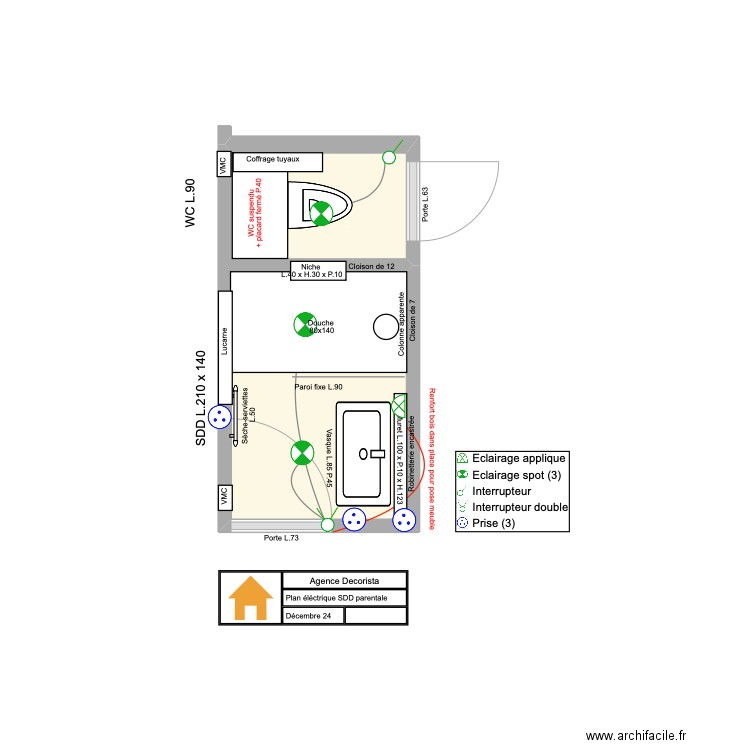 Gde Armée - SDD - ELECT DEF. Plan de 1 pièce et 4 m2