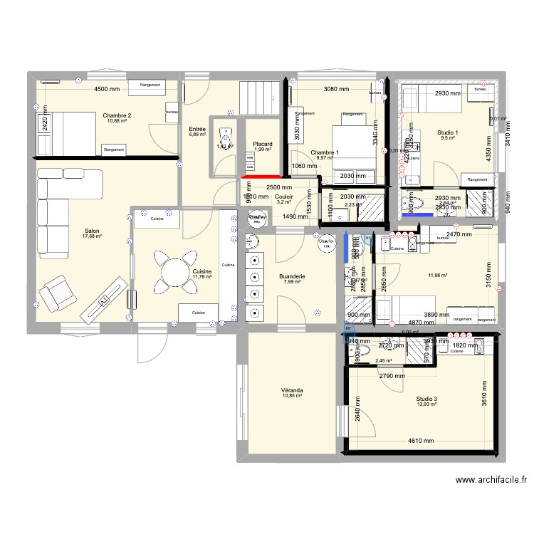 Lamartine final 2. Plan de 27 pièces et 129 m2