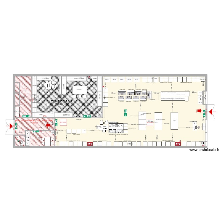 Plan 2D CDC Magasin BELONG Final. Plan de 6 pièces et 271 m2