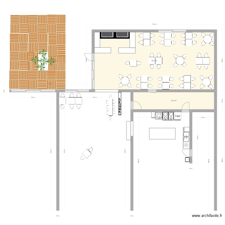 RESTO 2. Plan de 2 pièces et 96 m2