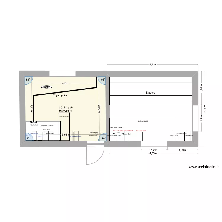 plan coupe bistrot. Plan de 1 pièce et 11 m² plan coupe bistrot. Plan de 1 pièce et 11 m²