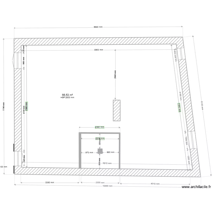 APPART 2 EME ETG VIDE partage. Plan de 