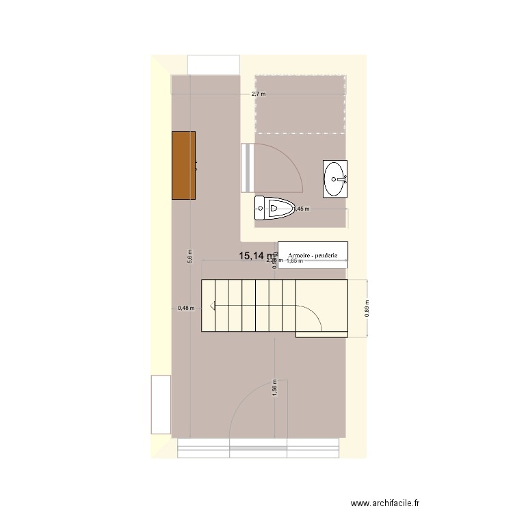 ENTRÉE:GRANGE.. Plan de 2 pièces et 31 m2