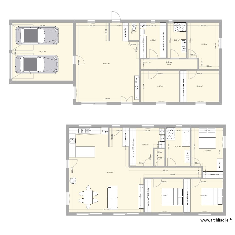 projet 2. Plan de 17 pièces et 344 m2