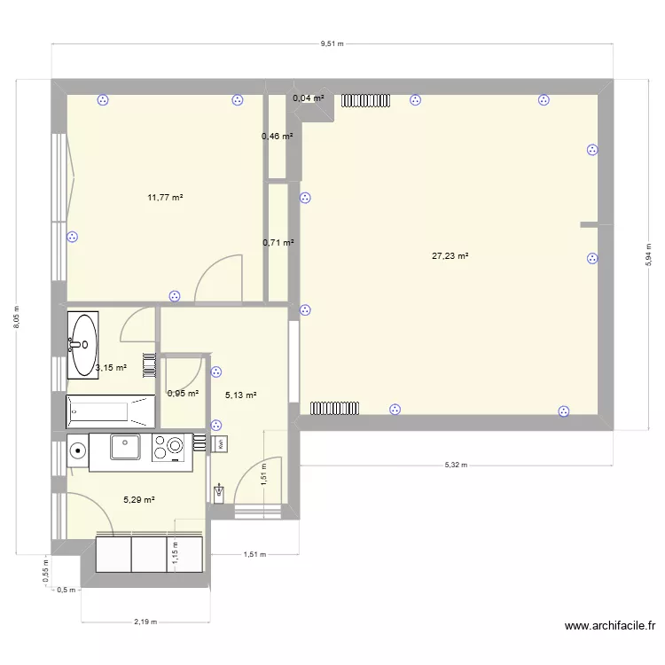Appartement Simon 2. Plan de 9 et 55 m² Appartement Simon 2. Plan de 9 et 55 m²