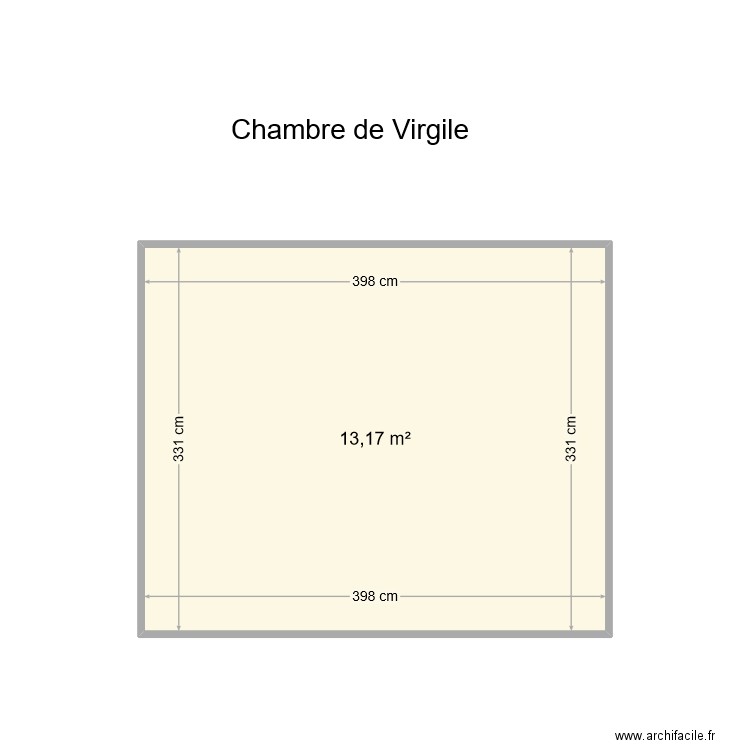 Chambre de Virgile. Plan de 0 pièce et 0 m2