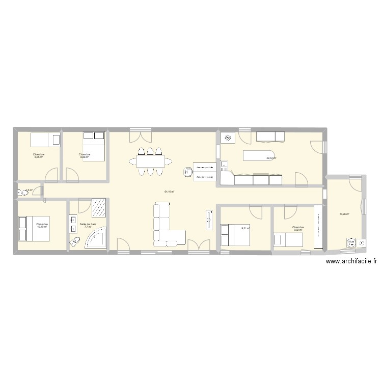 maison. Plan de 10 pièces et 152 m2