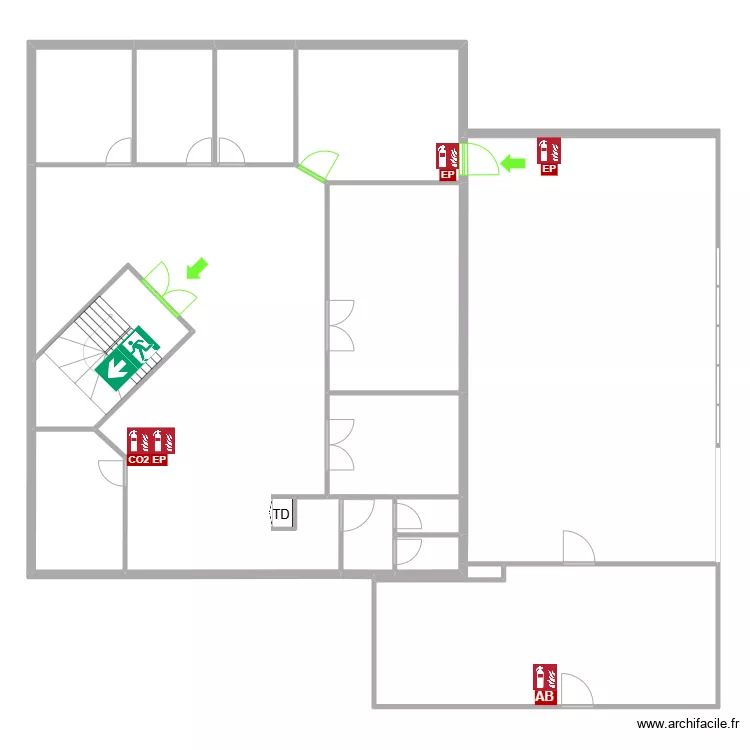 OHM R+1 disposition des tables. Plan de 