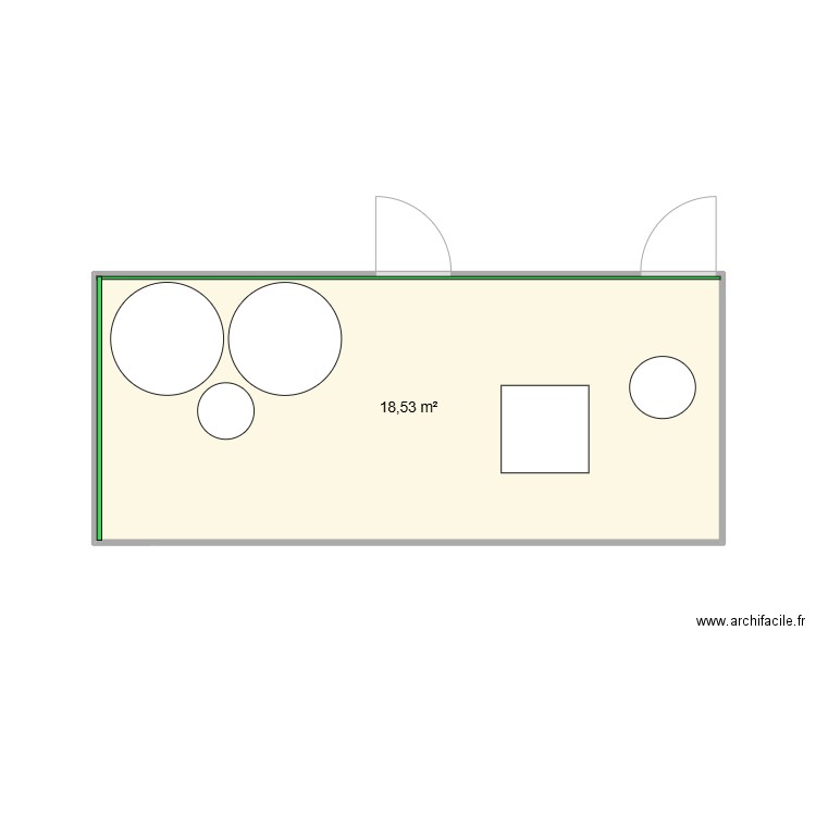 chaufferie. Plan de 1 pièce et 19 m2