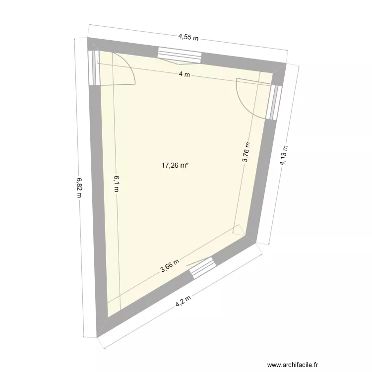 actuel 2 lib&eacute;ration. Plan de 1  et 17 m²