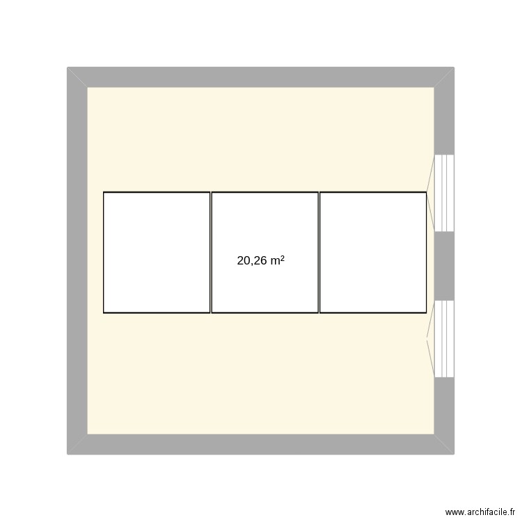 bureau. Plan de 1 pièce et 20 m2