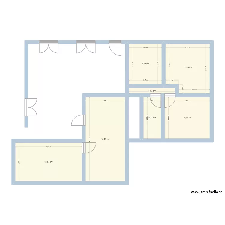 Landaise avec Cot. Plan de 7  et 69 m²