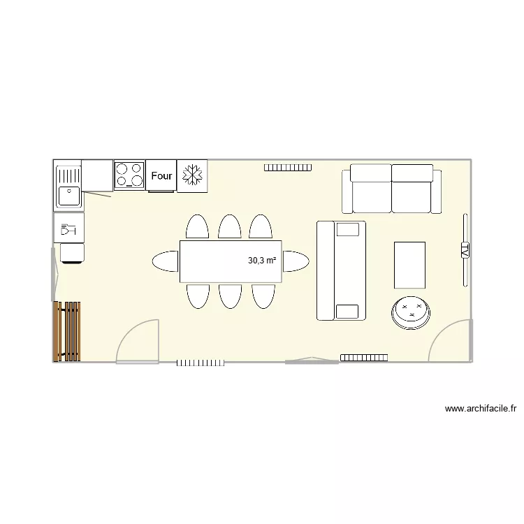 cuisine. Plan de 1 pièce et 30 m² cuisine. Plan de 1 pièce et 30 m²