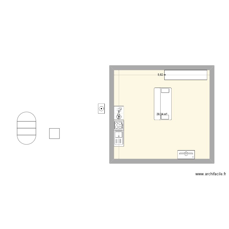 APPARTEMENT. Plan de 1 pièce et 29 m2