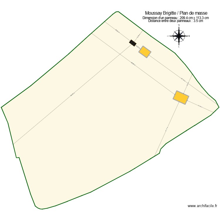 Moussay Brigitte plan de masse. Plan de 2 pièces et 166 m2