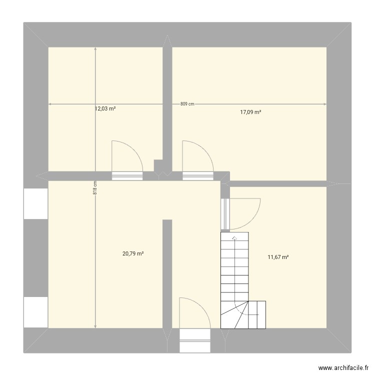 Renov. Plan de 4 pièces et 62 m2