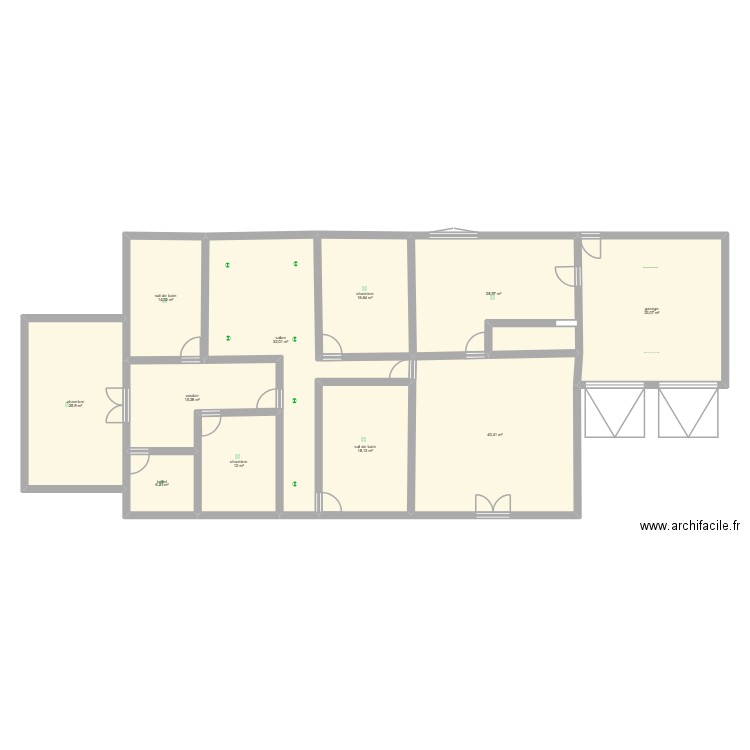 maison. Plan de 11 pièces et 242 m2