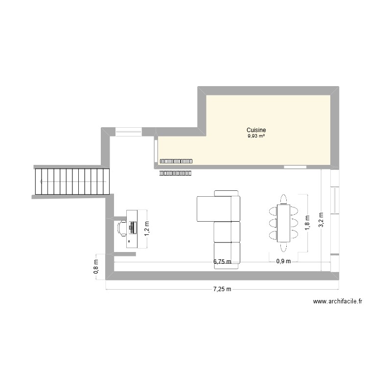apt dinan. Plan de 1 pièce et 10 m2