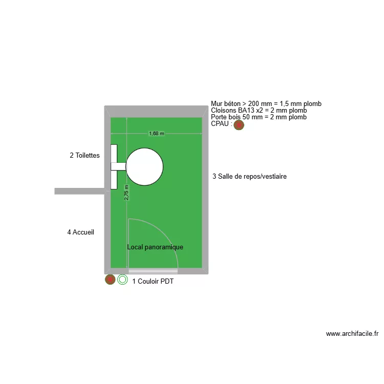 10506 Local panoramique. Plan de 1  et 5 m²