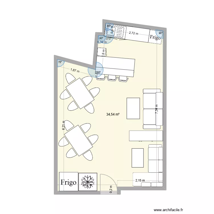SALLE A MANGER. Plan de 
