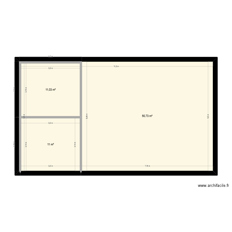 plan 2. Plan de 3 pièces et 73 m2