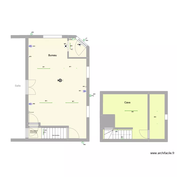 Ent&eacute;e Bureau.D. Plan de 