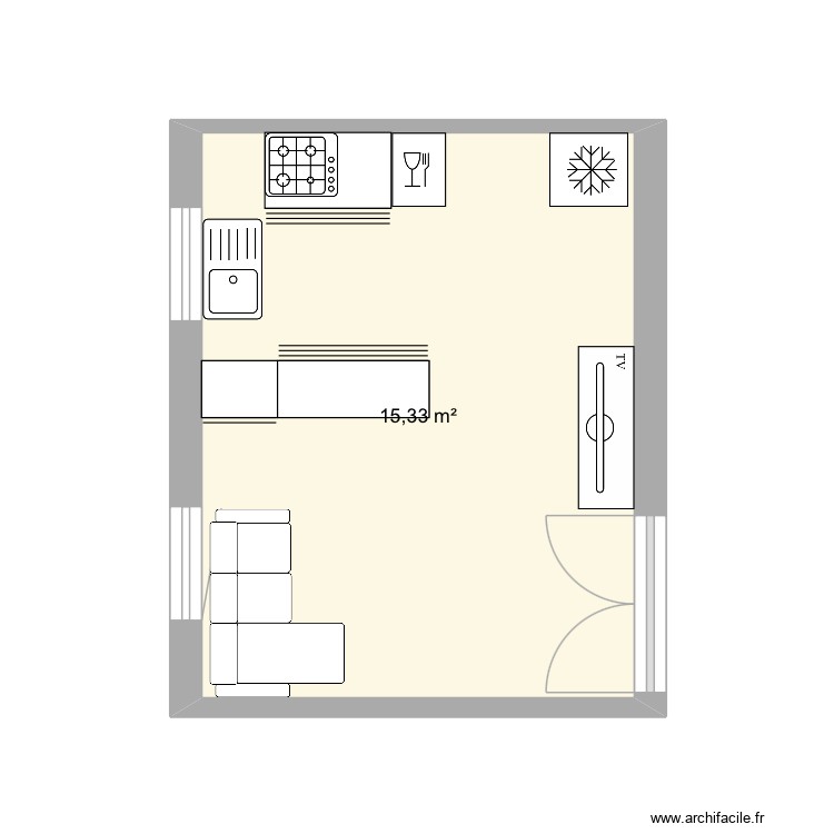Cuisine. Plan de 0 pièce et 0 m2
