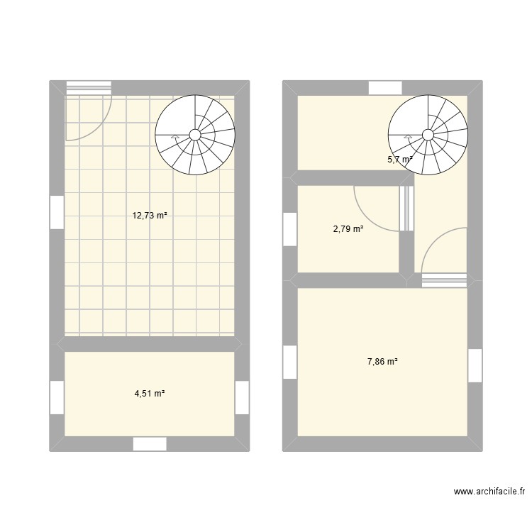 mon chez moi. Plan de 5 pièces et 34 m2