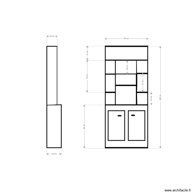 MEUBLE ENTREE. Plan de 