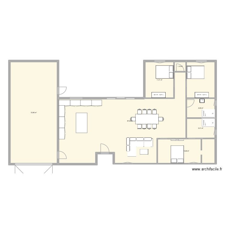 maison. Plan de 7 pièces et 192 m2