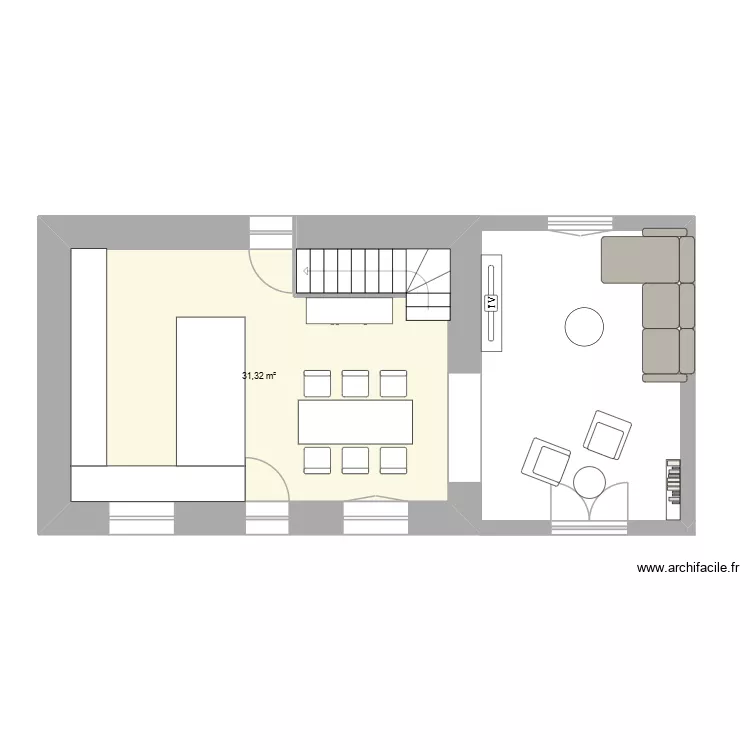 Kerougoun rdc. Plan de 1 Pièce et 31 m² Kerougoun rdc. Plan de 1 Pièce et 31 m²