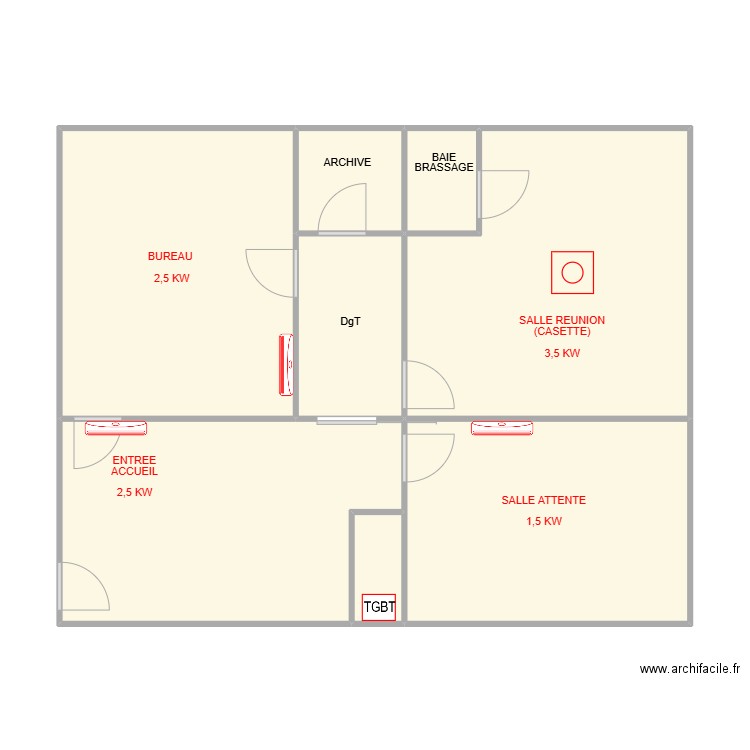 ATIAS ROUSSEAU (ISMAEL). Plan de 8 pièces et 84 m2