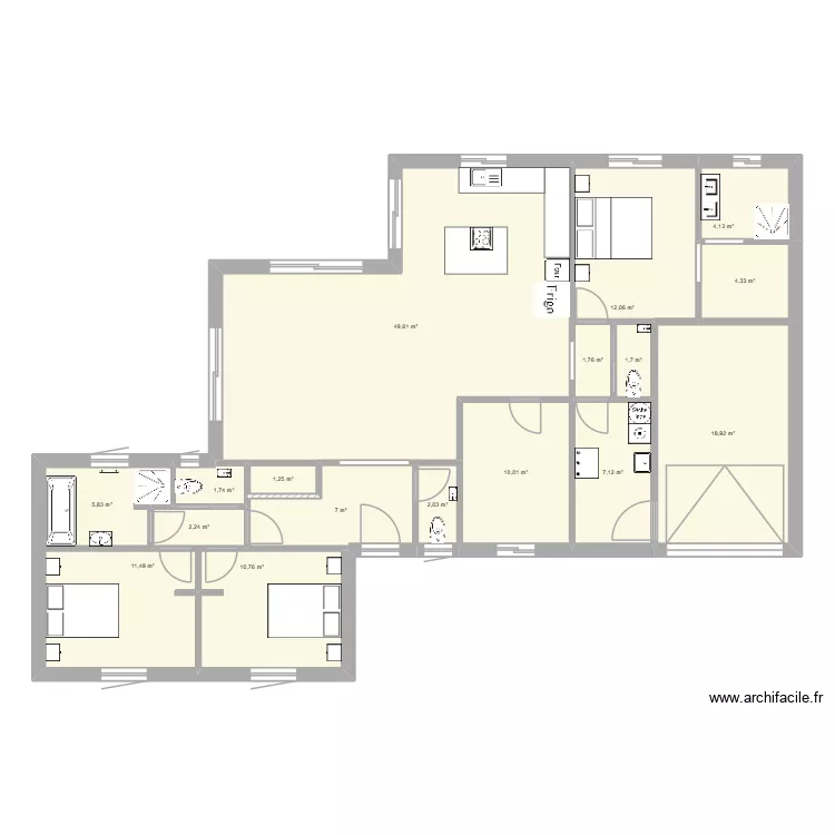 maison 40 BIS. Plan de 17  et 152 m²