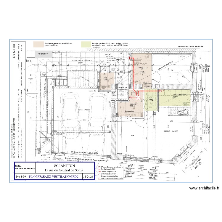 PLAN VMC RDC . Plan de 0 pièce et 0 m2