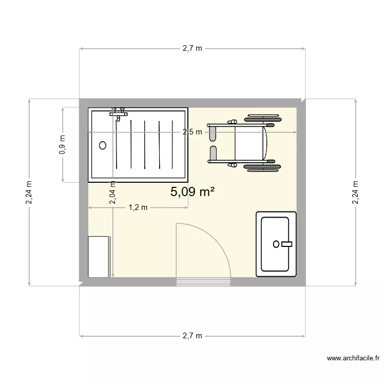 Renodau Gilles. Plan de 1  et 5 m²