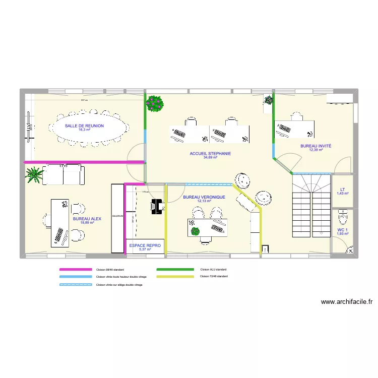 BUREAU 45 FC V5. Plan de 