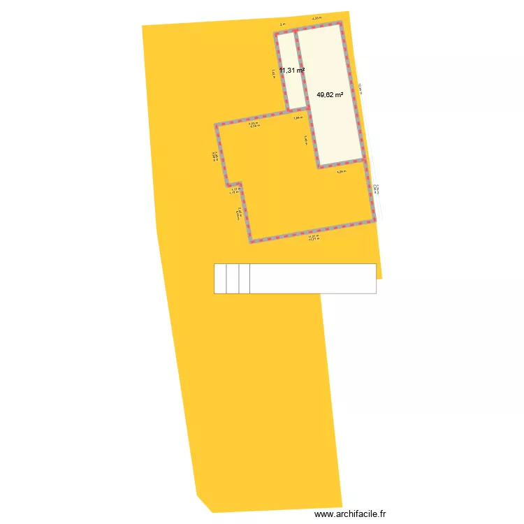 Plan de masse. Plan de 2  et 61 m²