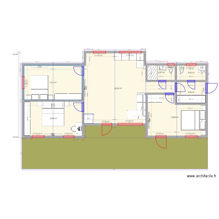Киржач 90. Plan de 8 pièces et 119 m2