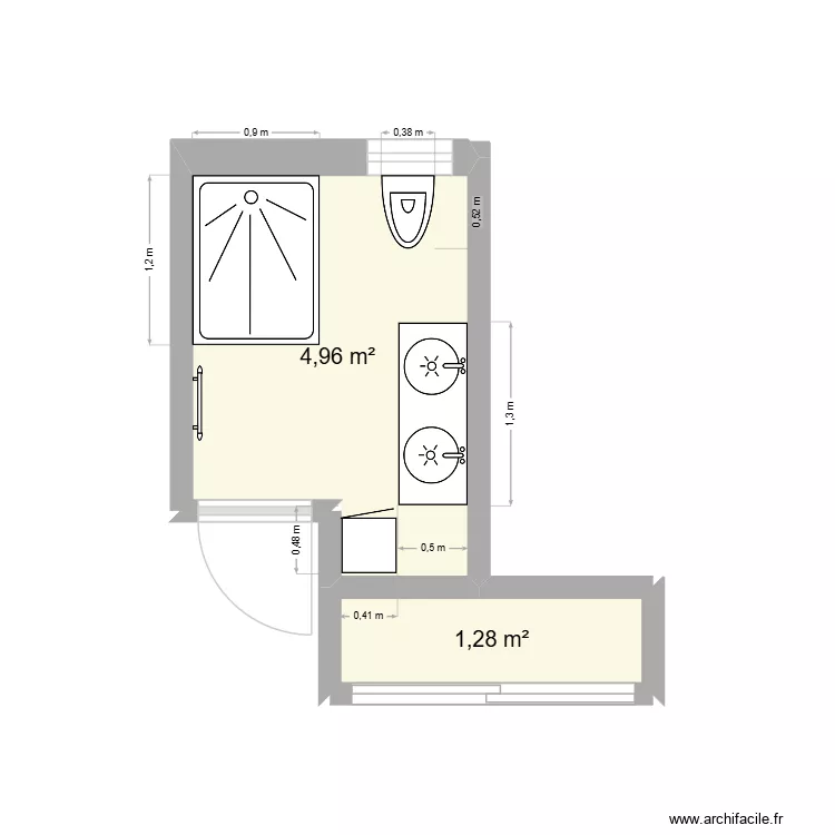 Plan de sol 6. Plan de 2  et 6 m²