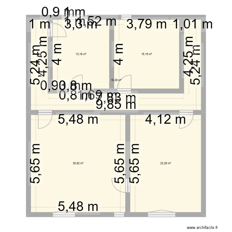 V2 BUREAU CAVAILLON. Plan de 5 pièces et 101 m2